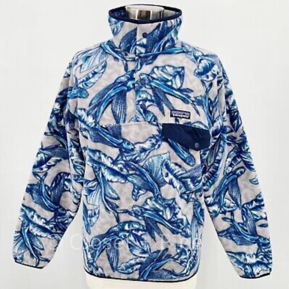 Patagonia Jackets Coats Rare Patagonia Hawaiian Fish Synchilla Pullover Poshmark